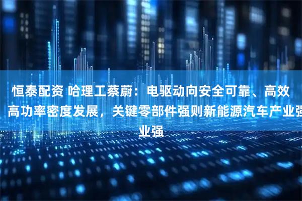 恒泰配资 哈理工蔡蔚：电驱动向安全可靠、高效、高功率密度发展，关键零部件强则新能源汽车产业强