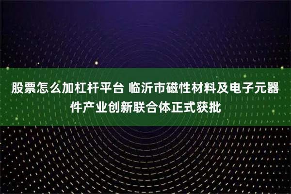 股票怎么加杠杆平台 临沂市磁性材料及电子元器件产业创新联合体正式获批