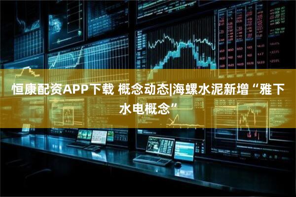 恒康配资APP下载 概念动态|海螺水泥新增“雅下水电概念”